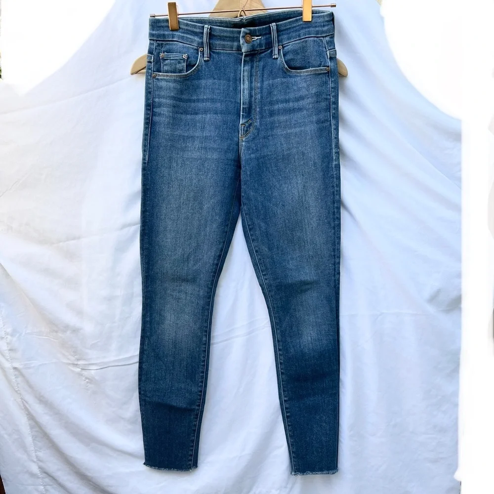 MOTHER | HIGH WAISTED LOOKER ANKLE FRAYED HEMLINE JEAN IN BIG SKY WASH SIZE 27 - Picture 4 of 9